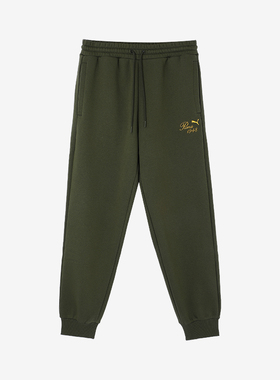 Puma/彪马正品运动休闲冬男女刺绣宽松针织加绒束脚长裤630973-70