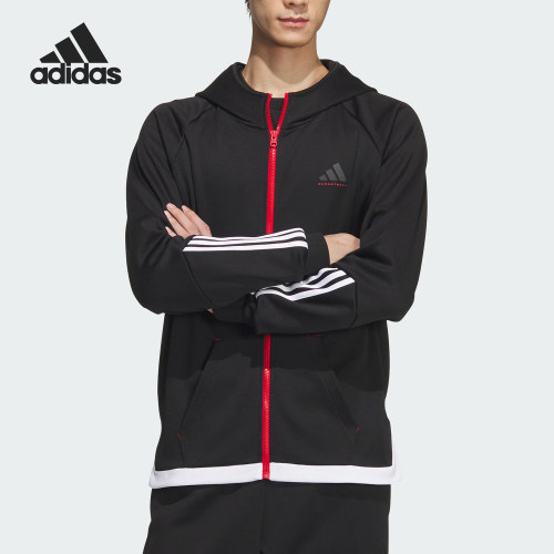 Adidas/阿迪达斯官方正品新款男士篮球运动连帽夹克外套JL7586