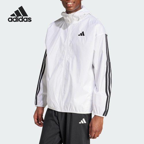 Adidas/阿迪达斯官方正品25春季新款男士梭织三条纹外套JF3682