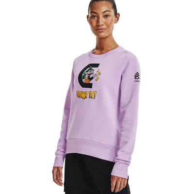 安德玛正品UA库里Curry Count女子圆领保暖篮球运动卫衣1371252