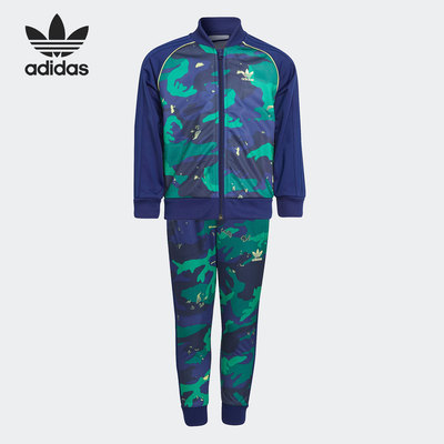 阿迪达斯小童印花运动套装