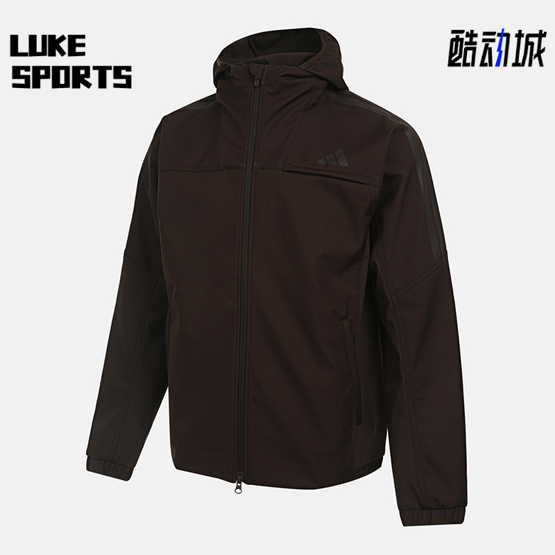 Adidas/阿迪达斯正品2025冬季款男士日常连帽耐穿梭织外套KG5180
