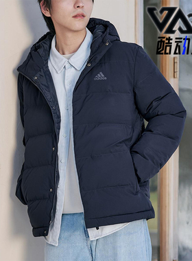 Adidas/阿迪达斯正品冬季男士拉链连帽保暖户外运动羽绒服KE5407