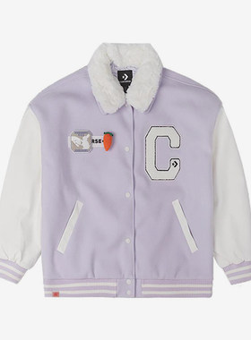 Converse/匡威正品新款女士时尚毛领棒球服夹克外套10025507-A01