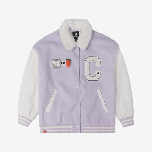 Converse/匡威正品新款女士时尚毛领棒球服夹克外套10025507-A01