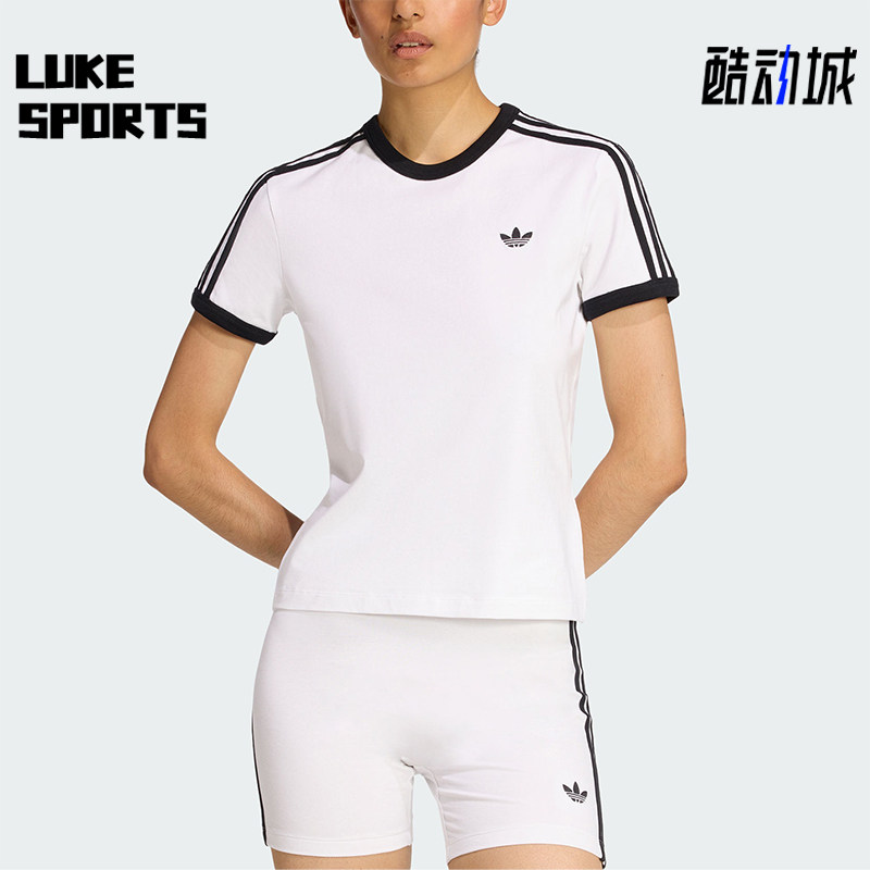Adidas/阿迪达斯正品三叶草女士圆领经典套头透气修身短袖KD3683图片