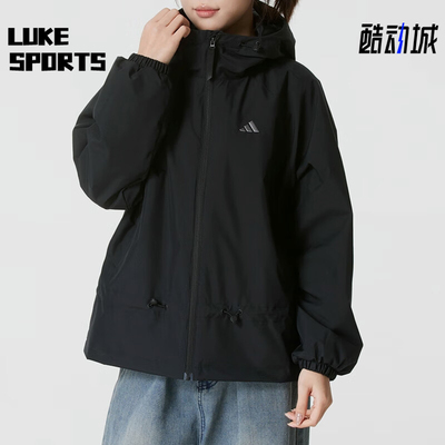 Adidas/阿迪达斯正品2026女士梭织加绒连帽经典夹克外套KS2807