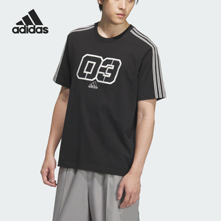 阿迪达斯官方正品 款 Adidas 2025夏季 JX2633 男士 透气宽松针织短袖