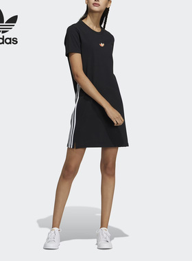 Adidas/阿迪达斯正品三叶草春季女子圆领运动连衣裙 H39043