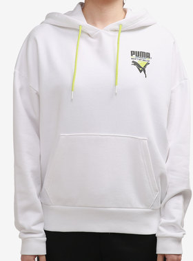 Puma/彪马正品春新款女子休闲运动连帽套头卫衣TFS 599056-02