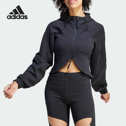 Adidas/阿迪达斯正品新款女士宽松透气连帽夹克外套IU0170