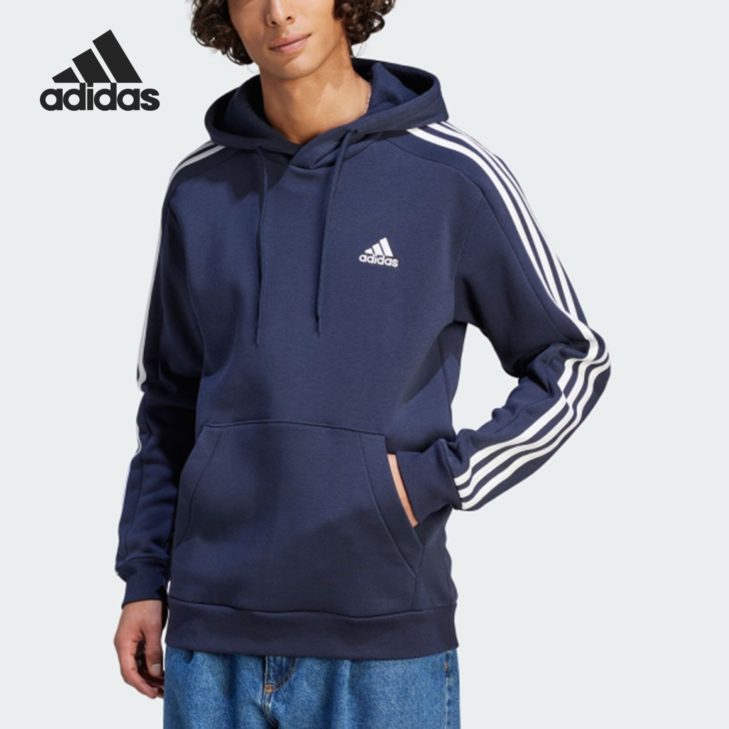 Adidas/阿迪达斯官方正品新款男士长袖宽松复古连帽卫衣IJ6473