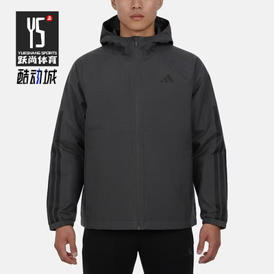 Adidas/阿迪达斯正品S新款男深灰黑色运动经典休闲连帽夹克KE0272