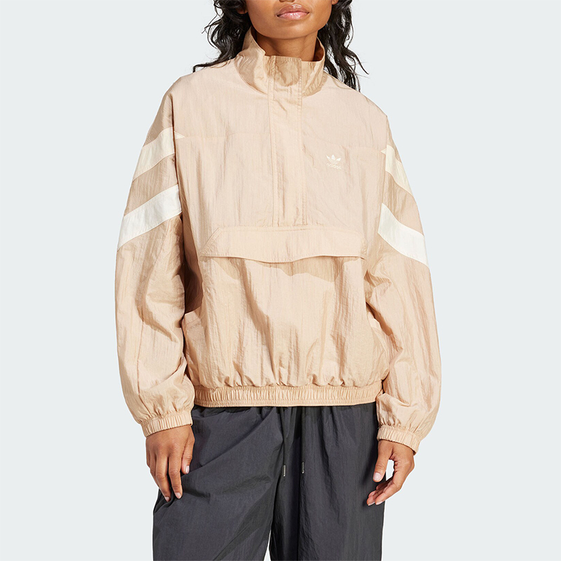 阿迪达斯女士半拉链夹克外套
