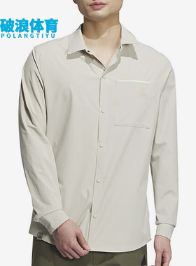 Adidas/阿迪达斯正品新款经典男士休闲翻领长袖衬衫JE8598