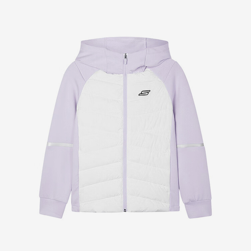 Skechers/斯凯奇正品新款儿童连帽短款保暖轻便梭织羽绒服