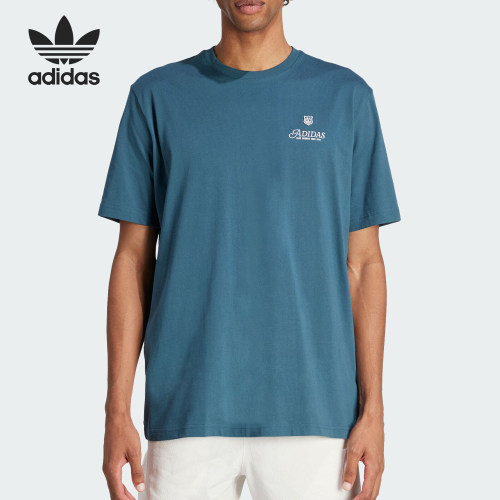 Adidas/阿迪达斯官方正品三叶草男士简约休闲圆领短袖T恤IS0225