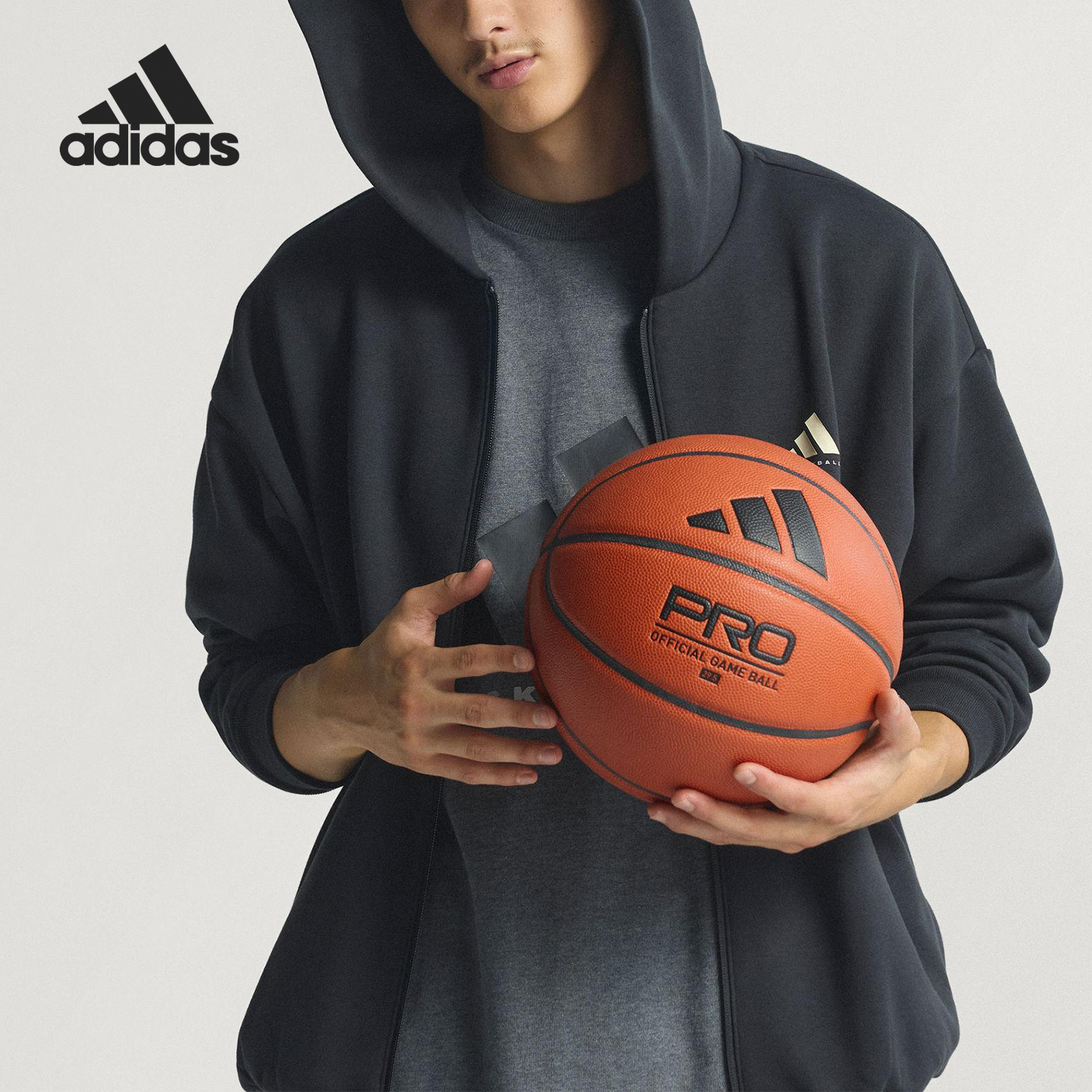 Adidas/阿迪达斯正品2025秋季款男女连帽篮球运动外套KB3064