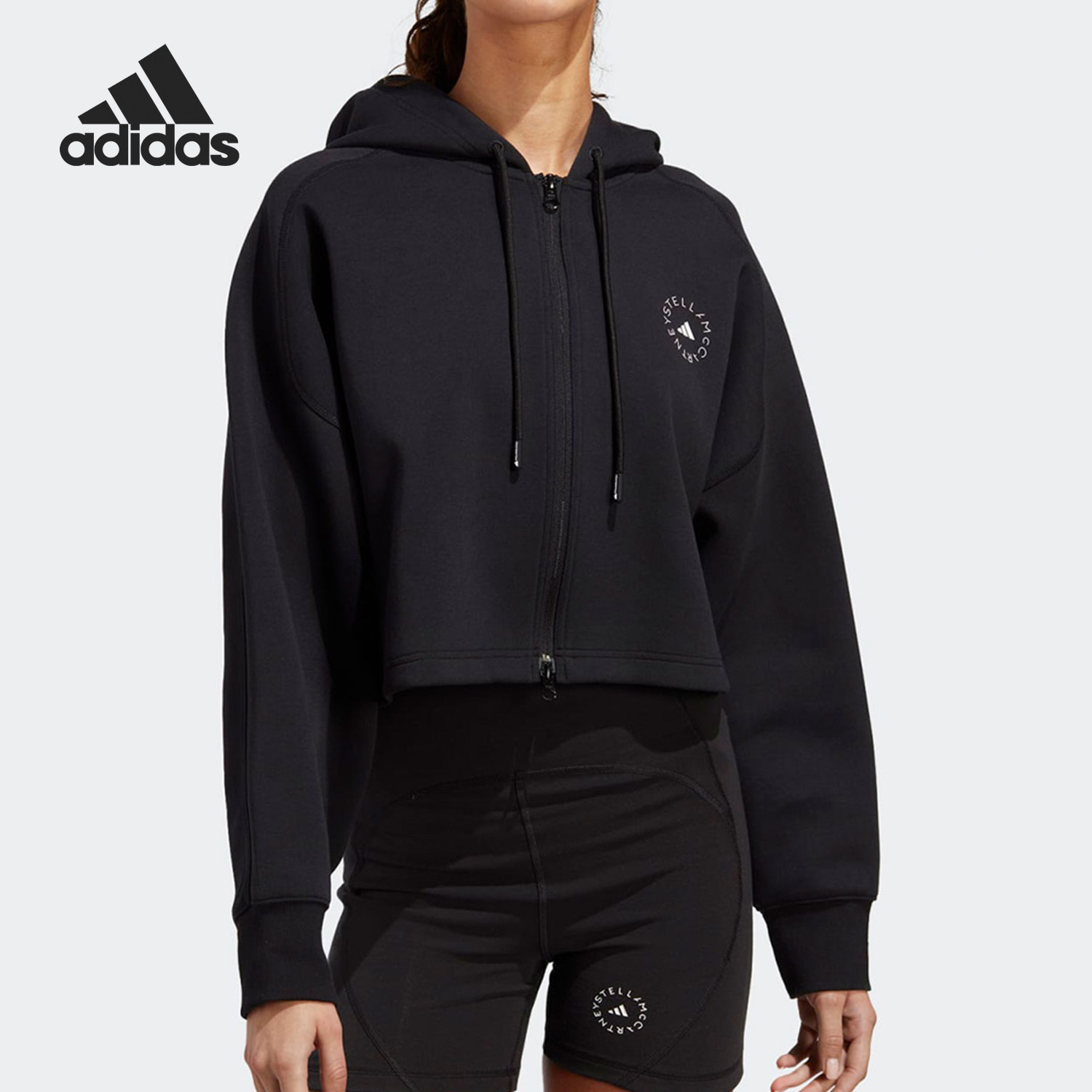 Adidas/阿迪达斯正品Stella系列女士宽松休闲连帽外套HR2214