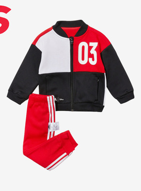 Adidas/阿迪达斯正品INF DY MM JOG B婴童运动加绒长袖套装H46666