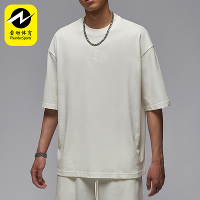 Nike/耐克正品JORDAN男士休闲简约针织透气运动圆领T恤IB7346-133