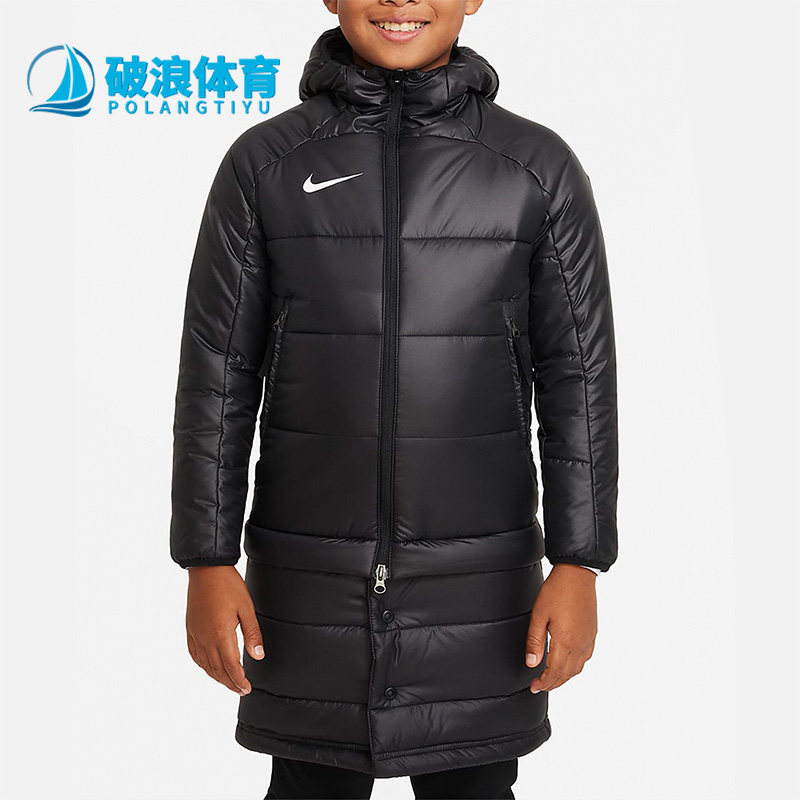 Nike/耐克正品冬季新款大童足球运动保暖连帽棉服DJ6363-010