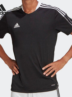 Adidas/阿迪达斯正品男子透气足球训练运动短袖T恤 GM7586
