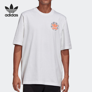 GK5920 T恤 Adidas 阿迪达斯三叶草男子圆领印花运动短袖