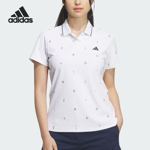 Adidas/阿迪达斯官方正品新款女白色高尔夫轻盈短袖POLO衫KA4304