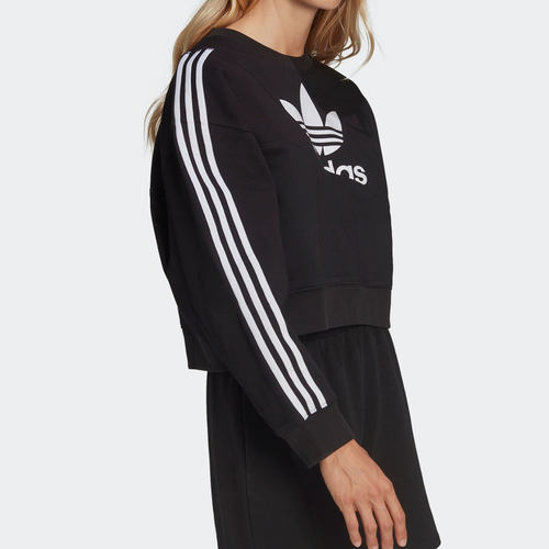 Adidas/阿迪达斯官方正品三叶草女子短款运动休闲圆领卫衣HC4622