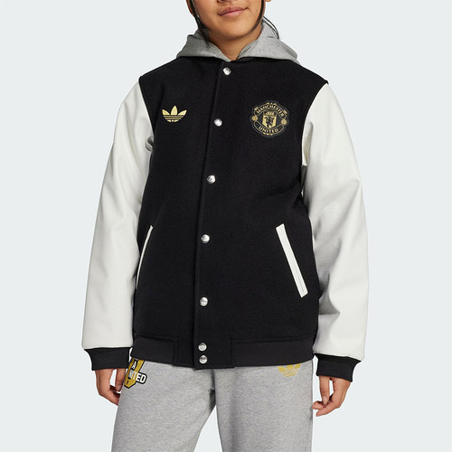 Adidas/阿迪达斯正品三叶草儿童保暖立领运动棉服外套JZ4057