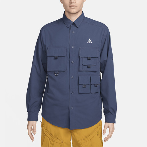 Nike/耐克正品Dri-FIT男士透气翻领单排扣长袖衬衫T恤DN3936-437