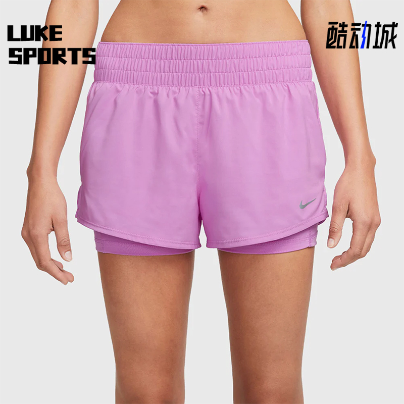 Nike/耐克正品2025女士印花松紧腰透气二合一运动短裤DX6013-532