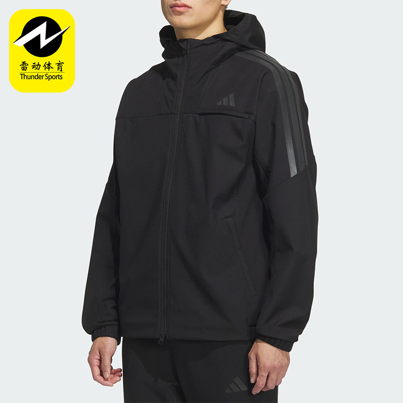 Adidas/阿迪达斯正品SL WARM JKT男士运动三条纹连帽外套KA1307