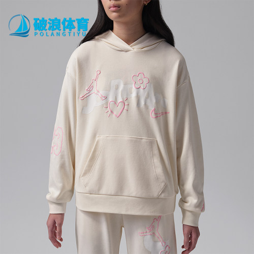 Nike/耐克正品JORDAN大童休闲时尚印花日常耐穿卫衣IW2074-110