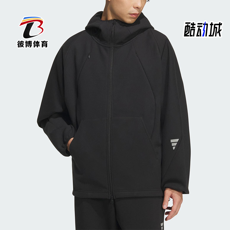 Adidas/阿迪达斯正品FUSTL M SWT HD男士运动连帽宽松外套KC6076