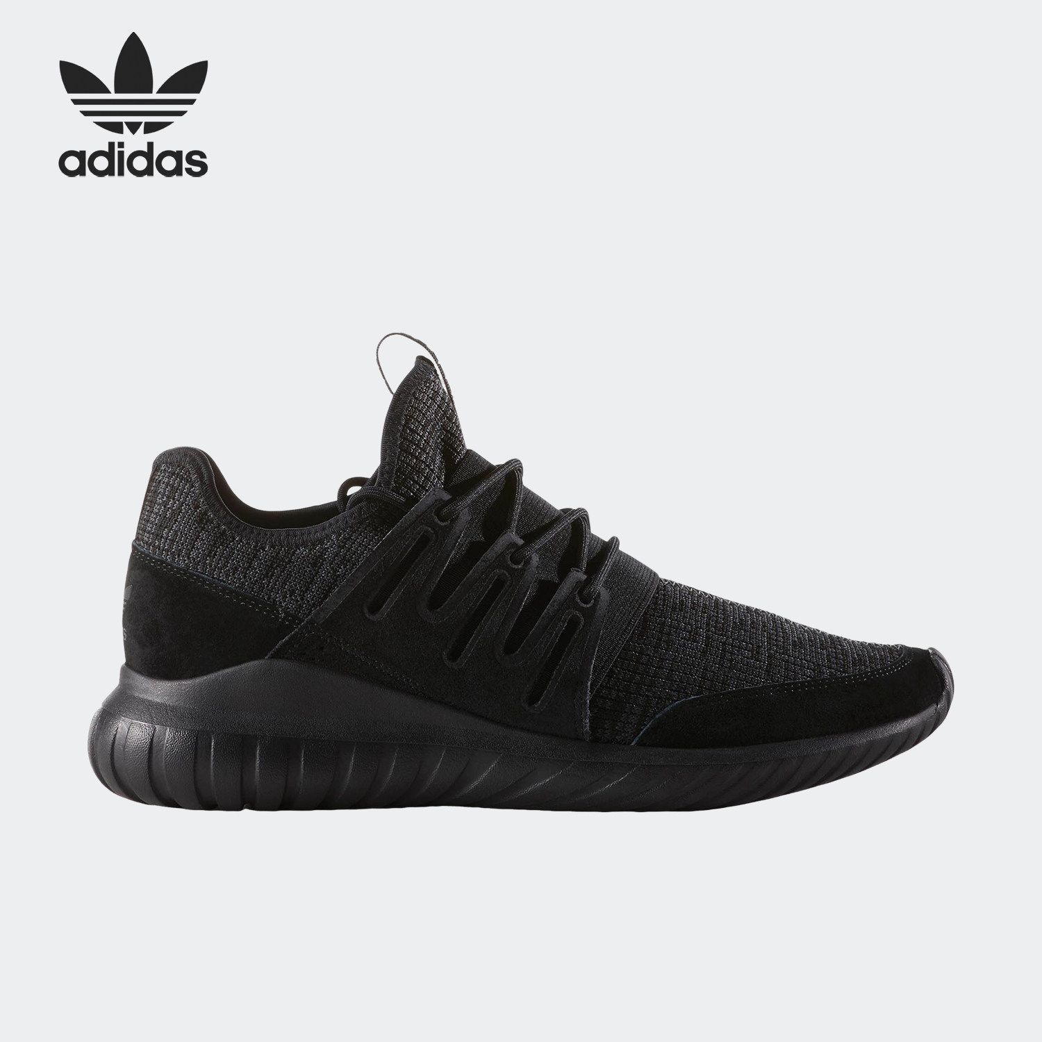 Adidas/阿迪达斯正品男鞋TUBULAR三叶草小椰子全黑休闲鞋CQ1412