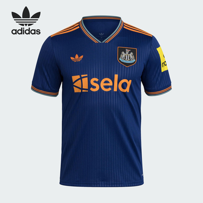 Adidas/阿迪达斯官方正品三叶草男士V领足球训练运动短袖JJ2243