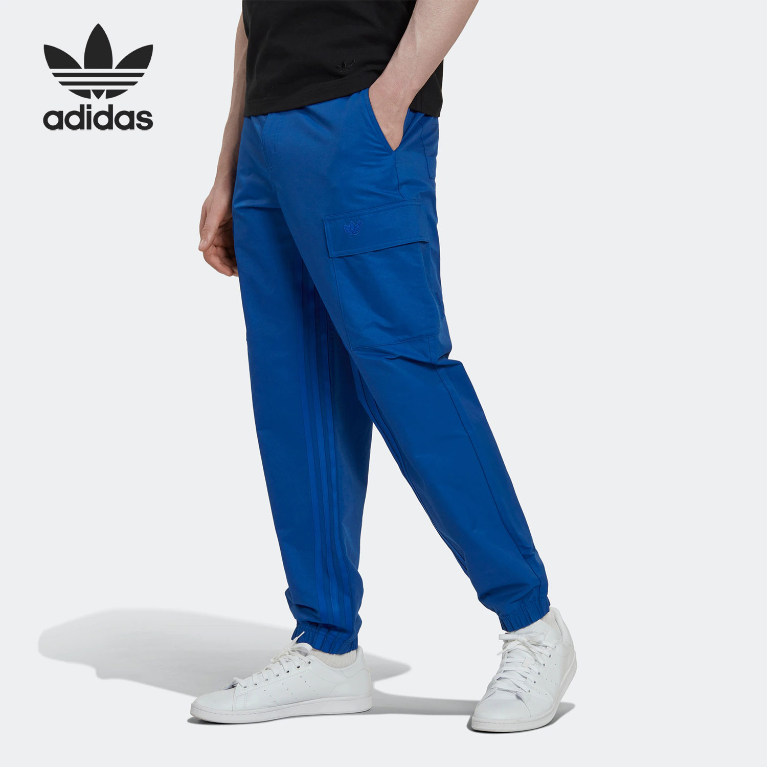 Adidas/阿迪达斯官方正品三叶草新款男子透气宽松工装长裤HM6499