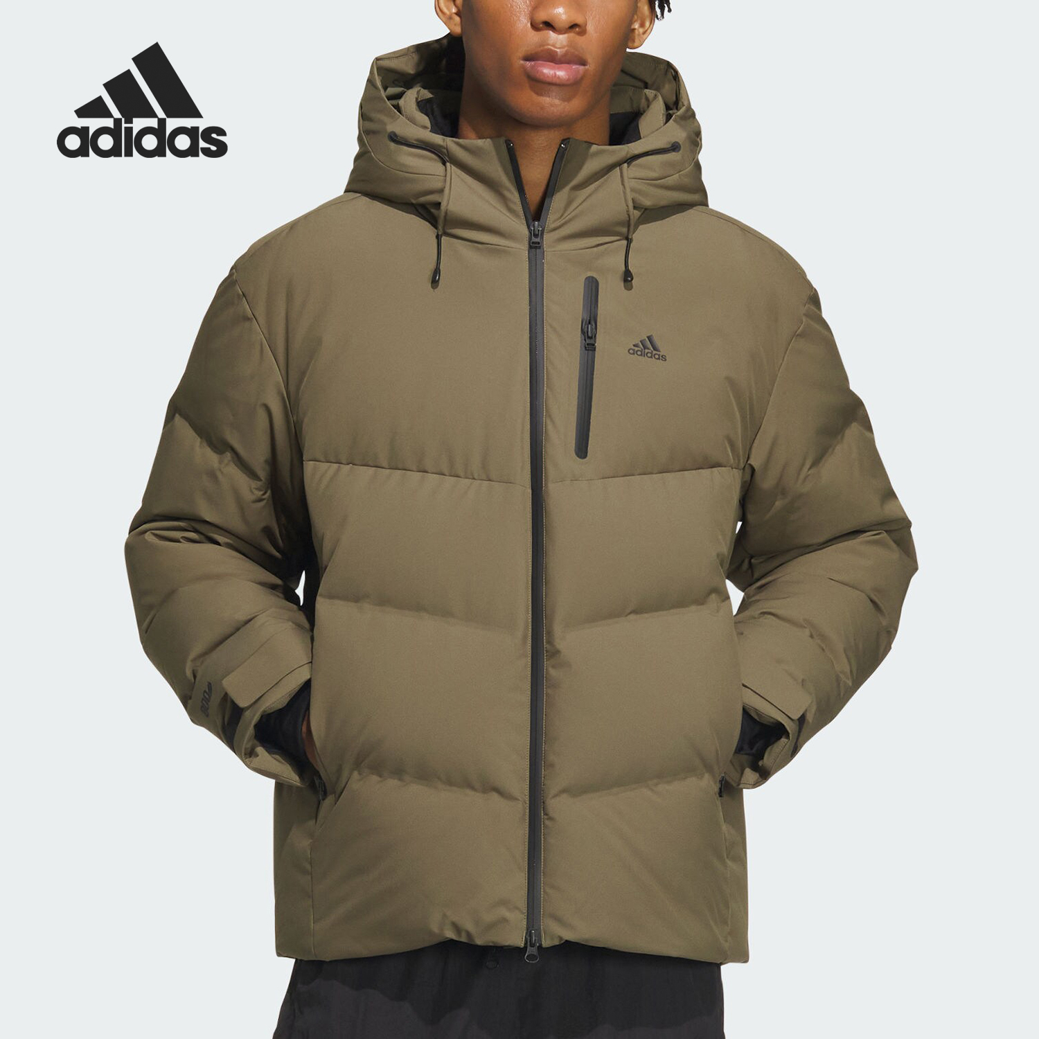 Adidas/阿迪达斯正品2024新款男女鹅绒保暖连帽羽绒服IW0783