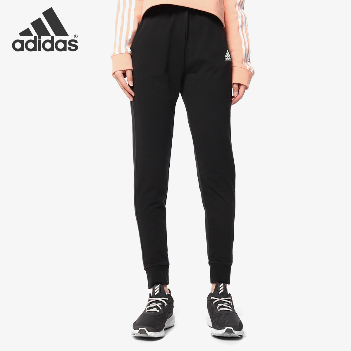 Adidas/阿迪达斯正品 女子时尚休闲运动裤收口针织长裤DP2377