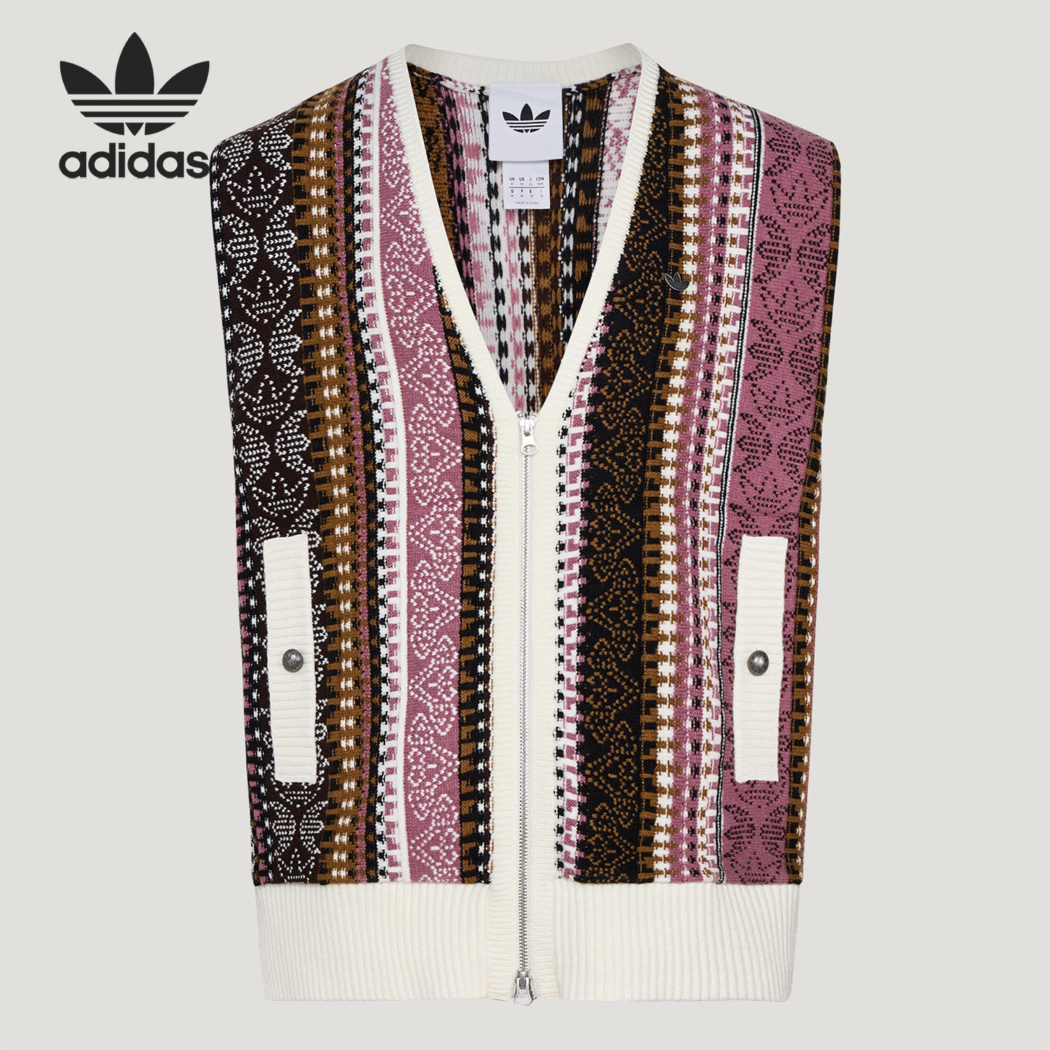 Adidas/阿迪达斯正品三叶草男女针织运动宽松背心马甲KU6910