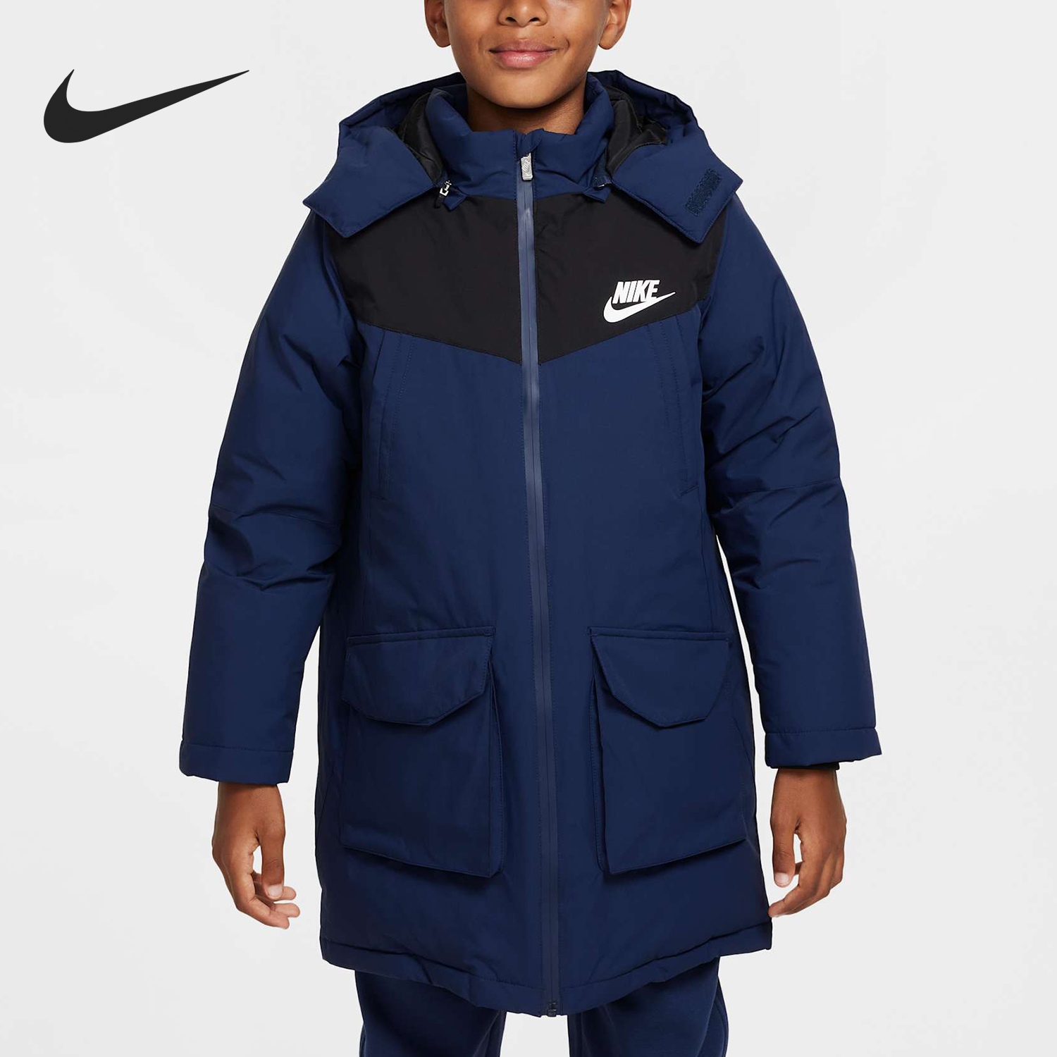 Nike/耐克正品秋冬新款大童宽松休闲户外羽绒服HV7189-410
