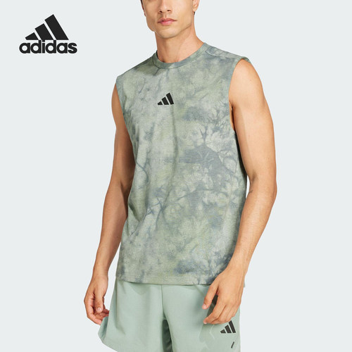 Adidas/阿迪达斯官方正品夏季男士满版印花健身运动背心JP4136