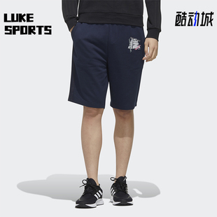 印花休闲透气中腰运动短裤 Adidas 时尚 NEO男士 FP7311 阿迪达斯正品