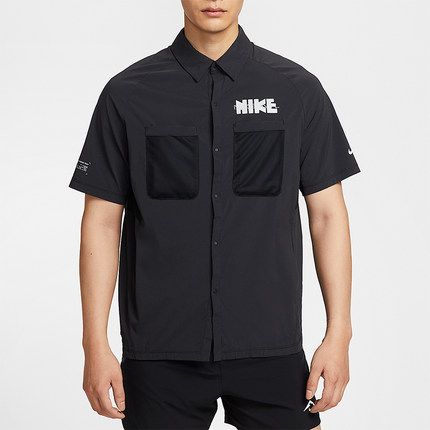 Nike/耐克正品2025男士翻领户外轻薄防晒短袖衬衫T恤IH4510-010