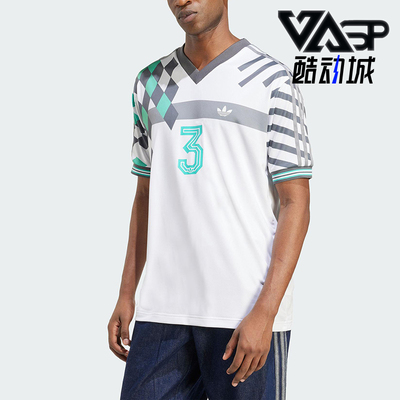 Adidas/阿迪达斯正品三叶草男士运动经典印花V领球衣短袖KD4870