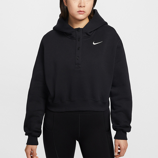 卫衣IF0259 Nike Fleece女士连帽加绒短款 Phoenix 010 耐克正品