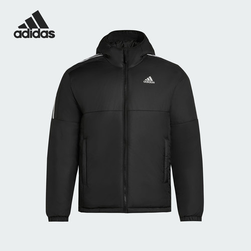 Adidas/阿迪达斯官方正品Essentials男士连帽日常户外棉服KF6755