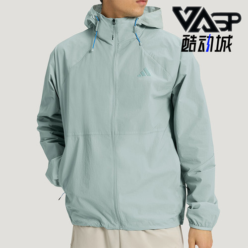 Adidas/阿迪达斯正品夏季男士多口袋凉感运动休闲连帽外套KR2512
